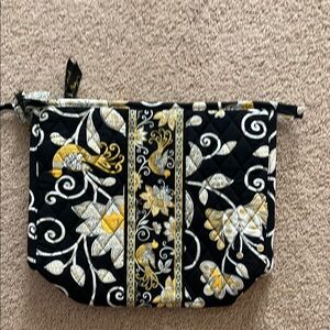 Vera Bradley Black and Yellow Quilted Cosmetic Bag
